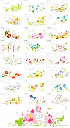 25 の花柄のパターン ベクトル