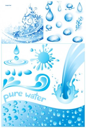 3 coole Wasser Thema Vektor