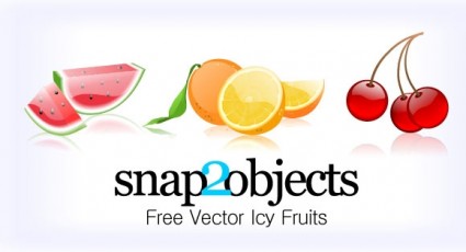 3 fruits glacés de vecteur libre