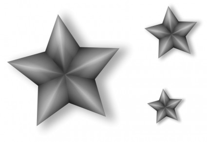 3 stelle in metallo con trasparenza