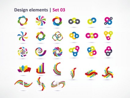 3 наборы красивых ярких графический дизайн вектор