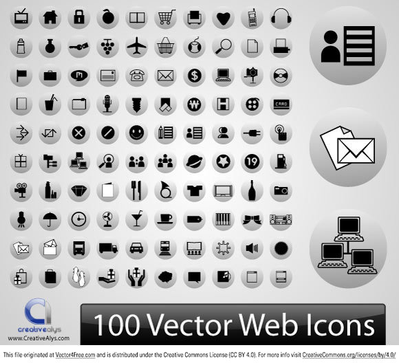 100 vektor web ikon