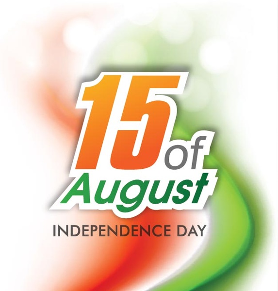 15 Agustus hari kemerdekaan stiker vektor latar belakang
