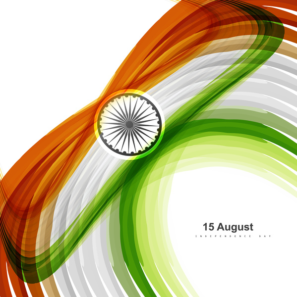 tanggal 15 Agustus India bendera tekstur gelombang desain dengan warna-warni vektor tanggal 15 Agustus India bendera tekstur gelombang desain dengan warna-warni vektor