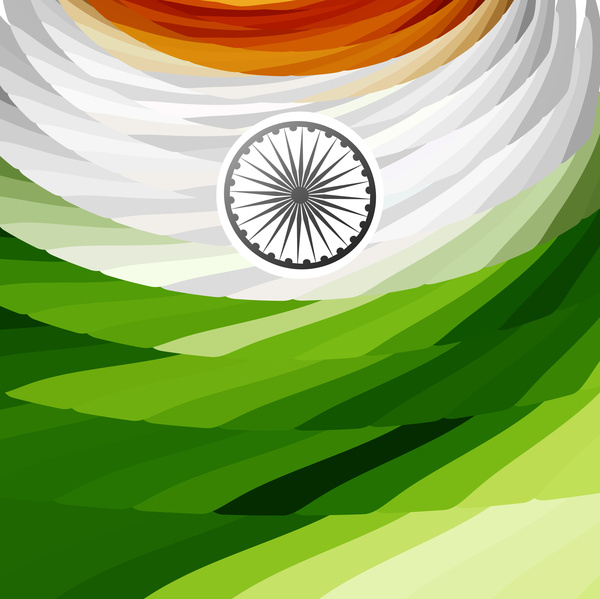 tanggal 15 Agustus India bendera tekstur gelombang desain dengan warna-warni vektor tanggal 15 Agustus India bendera tekstur gelombang desain dengan warna-warni vektor