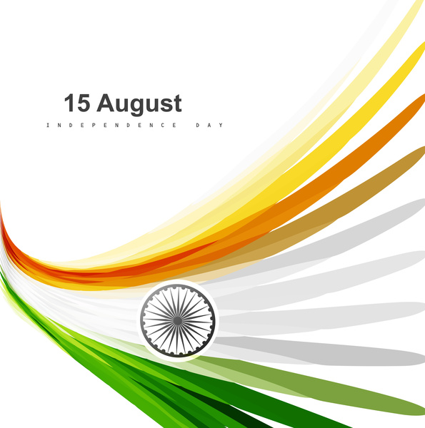 tanggal 15 Agustus India bendera tekstur gelombang desain dengan warna-warni vektor tanggal 15 Agustus India bendera tekstur gelombang desain dengan warna-warni vektor