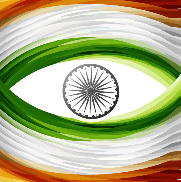 tanggal 15 Agustus India bendera tekstur gelombang desain dengan warna-warni vektor tanggal 15 Agustus India bendera tekstur gelombang desain dengan warna-warni vektor