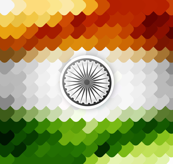 tanggal 15 Agustus India bendera tekstur gelombang desain dengan warna-warni vektor tanggal 15 Agustus India bendera tekstur gelombang desain dengan warna-warni vektor