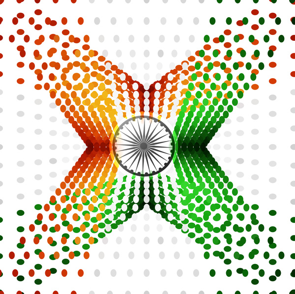 15 de design de onda de textura de agosto bandeira indiana com vetor colorido