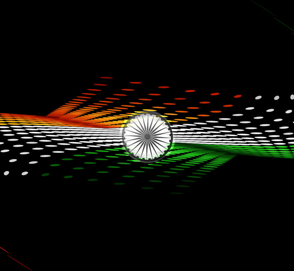 tanggal 15 Agustus India bendera tekstur gelombang desain dengan warna-warni vektor