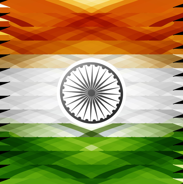 15 Ağustos Hint bayrak doku dalga tasarım renkli vektör ile