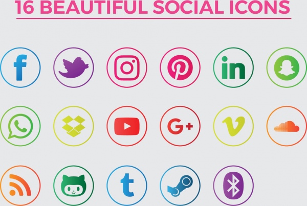 16 neue Generation social-icons