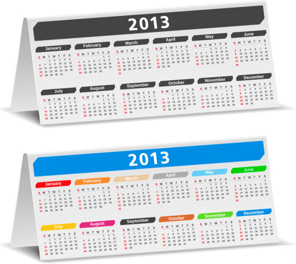 collezione 2013 calendario creativo disegno vettoriale