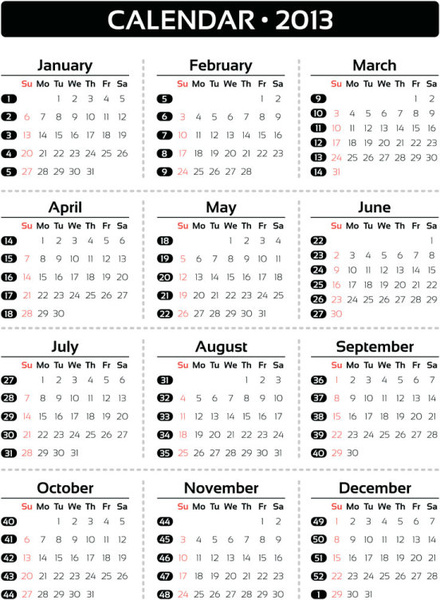 2013 kreatif kalender koleksi desain vektor