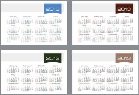 collezione 2013 calendario creativo disegno vettoriale