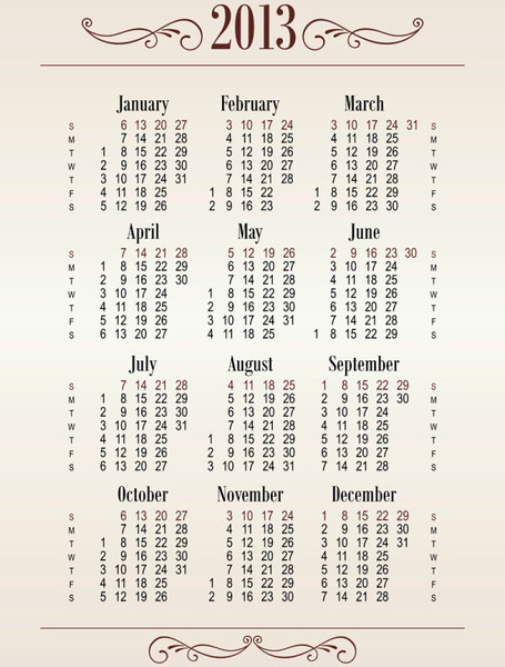 2013 クリエイティブ カレンダー コレクションのデザインのベクトル