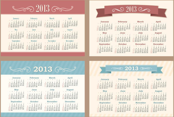 2013創意日曆收藏設計向量