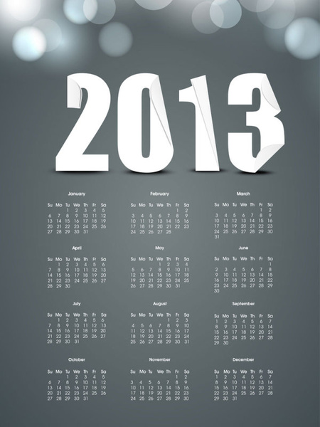2013 calendario creativa colección diseño vector