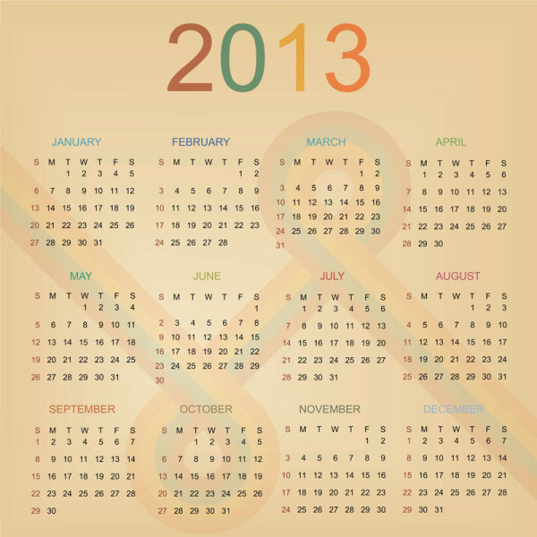 2013 kreatif kalender koleksi desain vektor