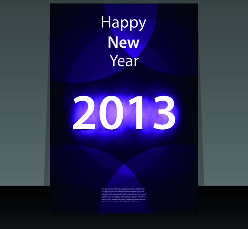 Selamat tahun baru 2013 flyer penutup vector set