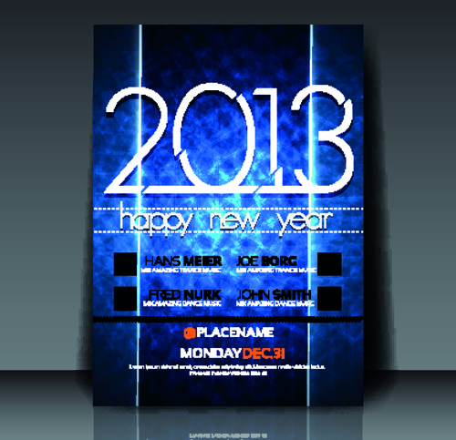 2013 Feliz Año Nuevo flyer cover vector set