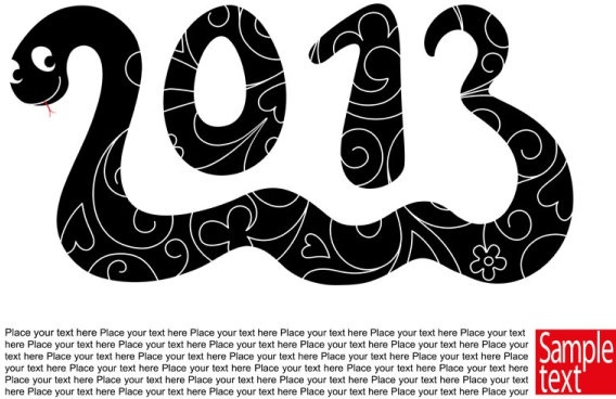 2013新年的主題01向量