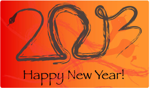 2013條蛇新年卡片向量圖形