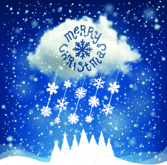 2014 Christmas Snowflake With Cloud Background