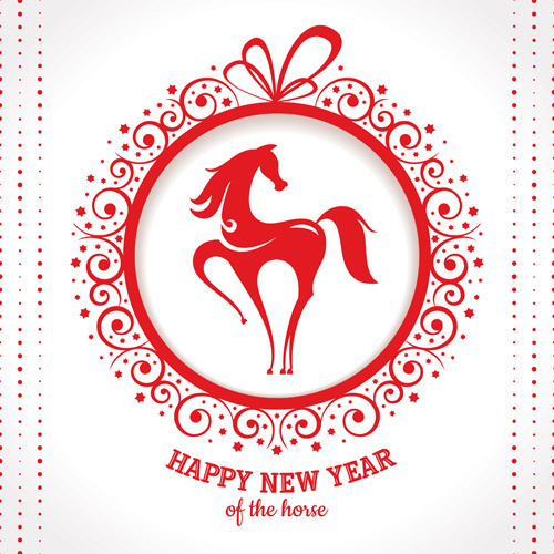 2014 cavallo anno nuovo design vecotr