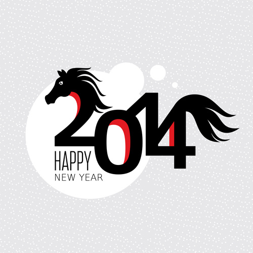 2014 kuda tahun baru desain vecotr
