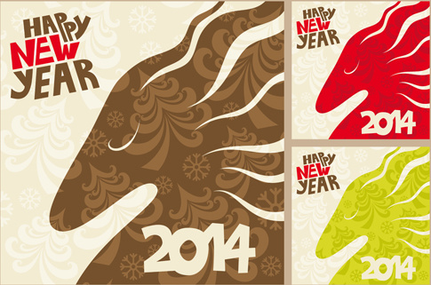 Caballo vecotr año nuevo 2014 diseño