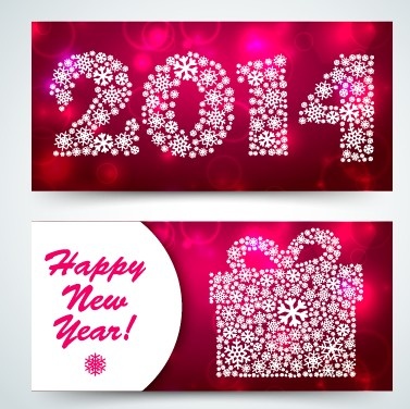 cartões de Natal feliz 2014 vector