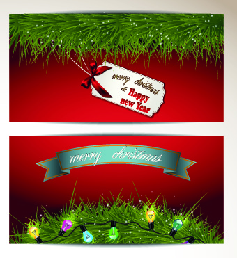 conjunto de cartões de vetor 2014 feliz Natal