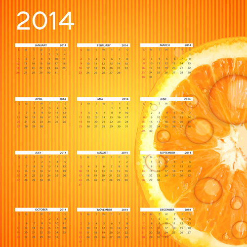 vector de diseño de 2014 año nuevo calendario