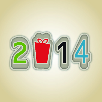ปีใหม่ 2014 เวกเตอร์องค์ประกอบของการออกแบบ