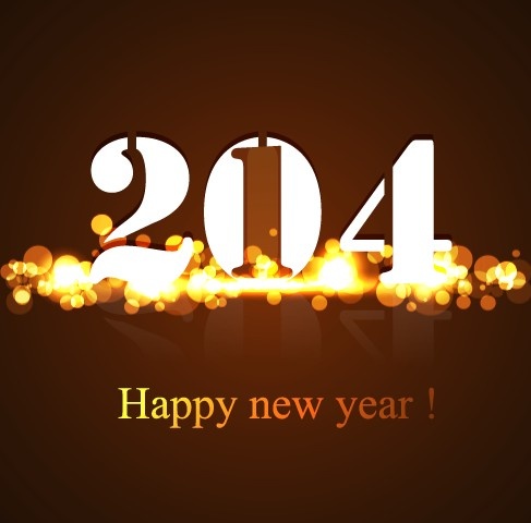 2014 New Year Text Design Background Set