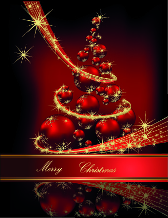 2014 berkilauan pohon Natal latar belakang vektor