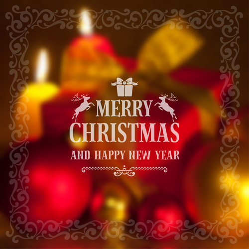 2015 Noel ve yeni yıl bulanık arka planlar vektör