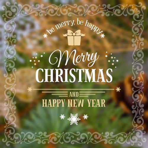 2015 Noel ve yeni yıl bulanık arka planlar vektör