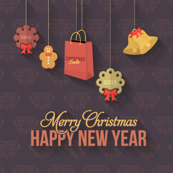 2015-Weihnachten und Silvester hängen Ornament Hintergrund