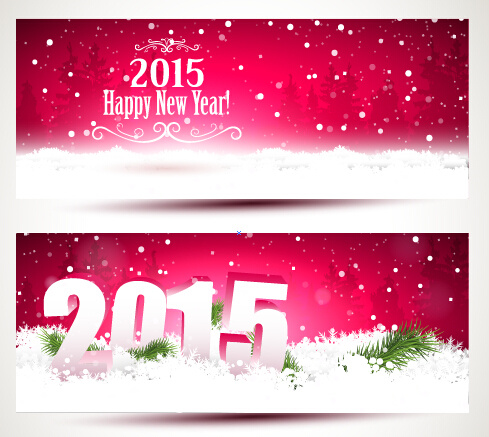 2015 Selamat tahun baru musim dingin spanduk vektor