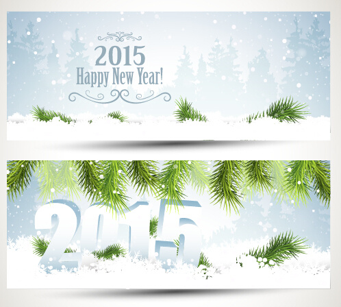 2015 Selamat tahun baru musim dingin spanduk vektor