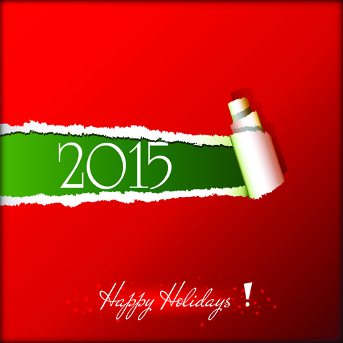 2015 holiday robek kertas latar belakang vektor