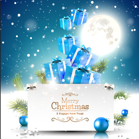 año 2015 y Navidad tarjeta brillante diseño