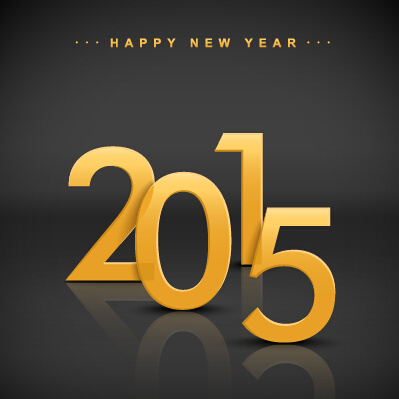 2015 yeni yıl Altın metin vecor arka plan