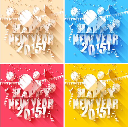 2015 año nuevo diseño papel fondo blanco
