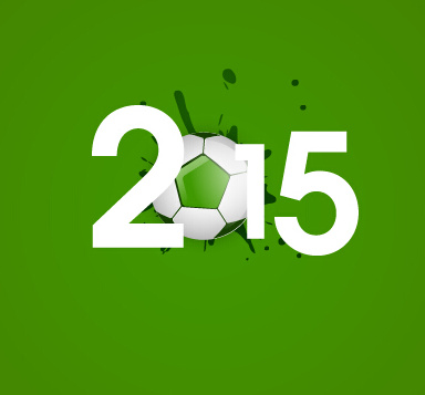 2015 sepak bola hijau di latar belakang vektor