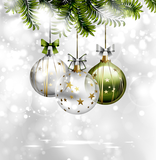 2015 Transparent Christmas Ball Shiny Background Vector