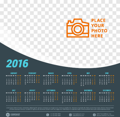 2016 会社カレンダーの創造的なデザインのベクトル