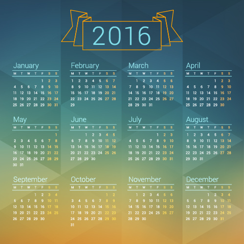 empresa de 2016 calendario vector diseño creativo